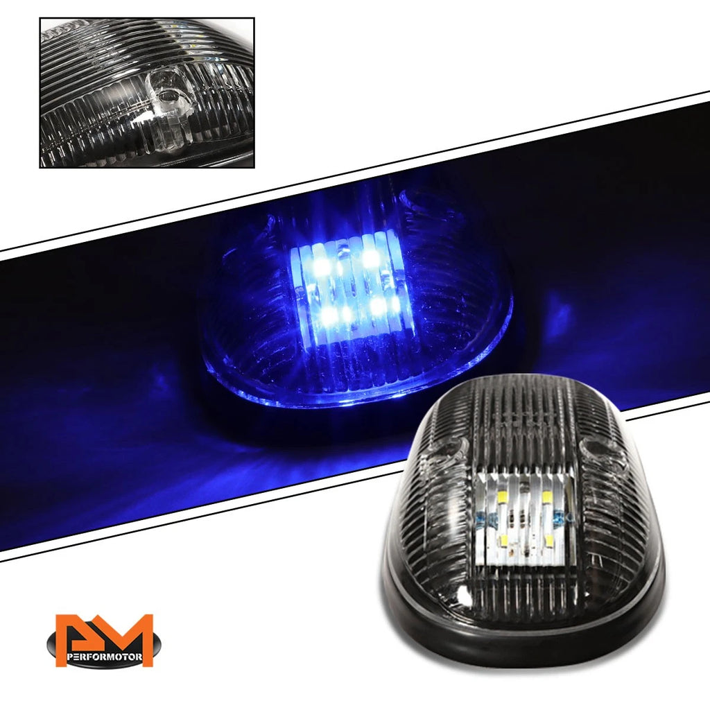 5Pcs Cab Roof Running Light Black Housing Blue LED for Dodge Ram (1999–2001)