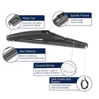 2X Rear Windshield Wiper Blade for Lexus CT200h (2011–2017)