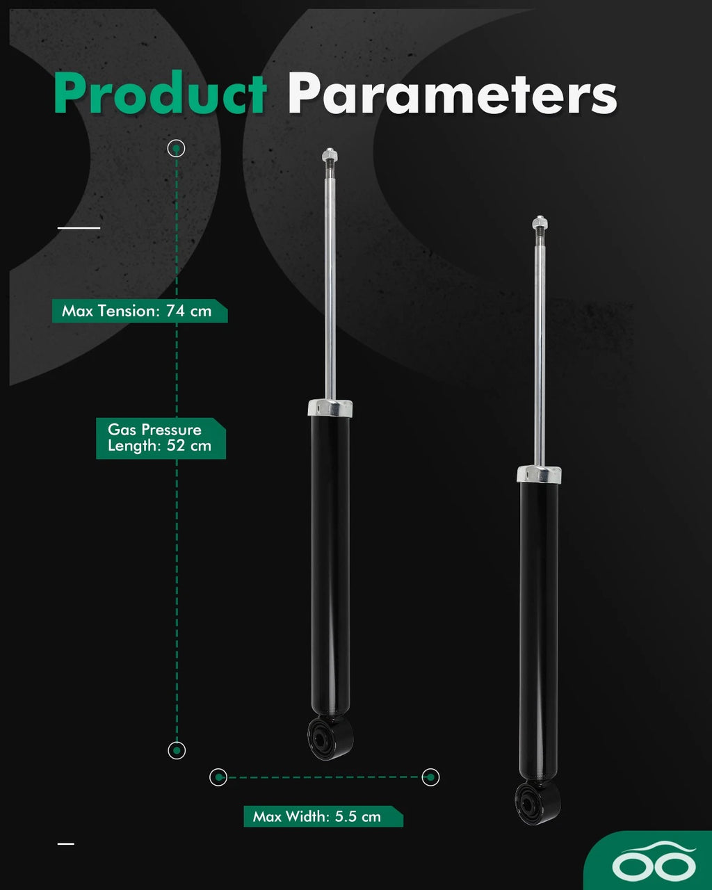 Strut Pair for Audi A4 (2010–2012) - Left Right Rear Gas Shocks