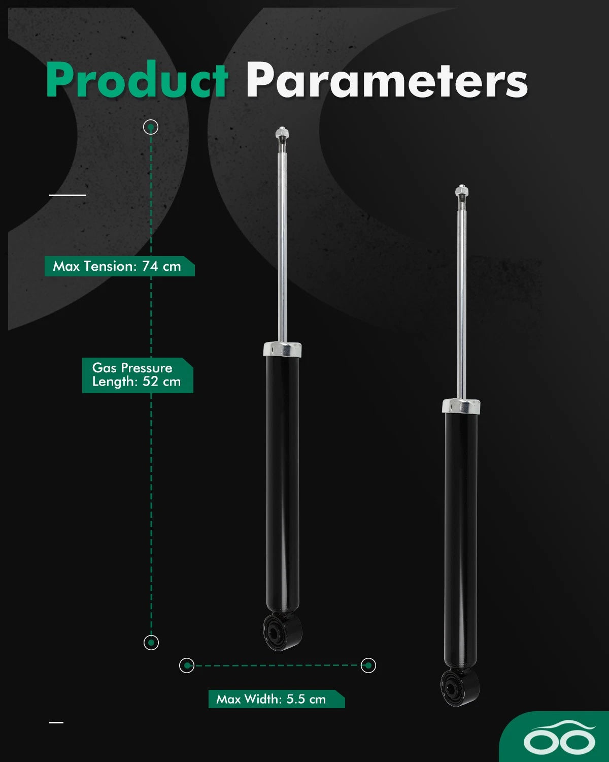 Strut Pair for Audi A4 (2010–2012) - Left Right Rear Gas Shocks