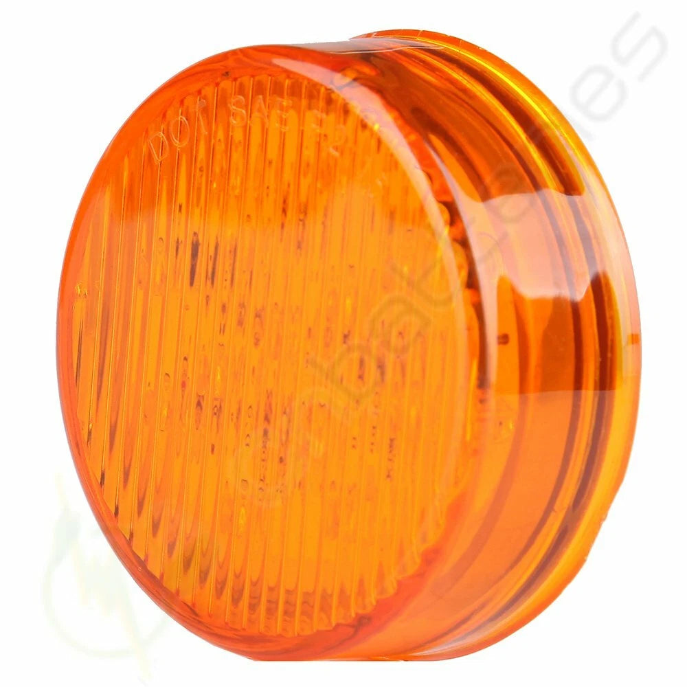8x 2.5" Amber 13 LED Round Side Marker Clearance Lights for Trailer