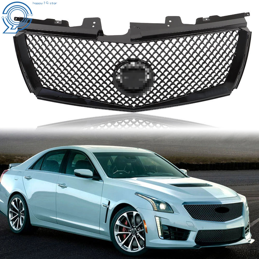 Front Upper Grille Mesh for Cadillac CTS (2008–2013) Gloss Black
