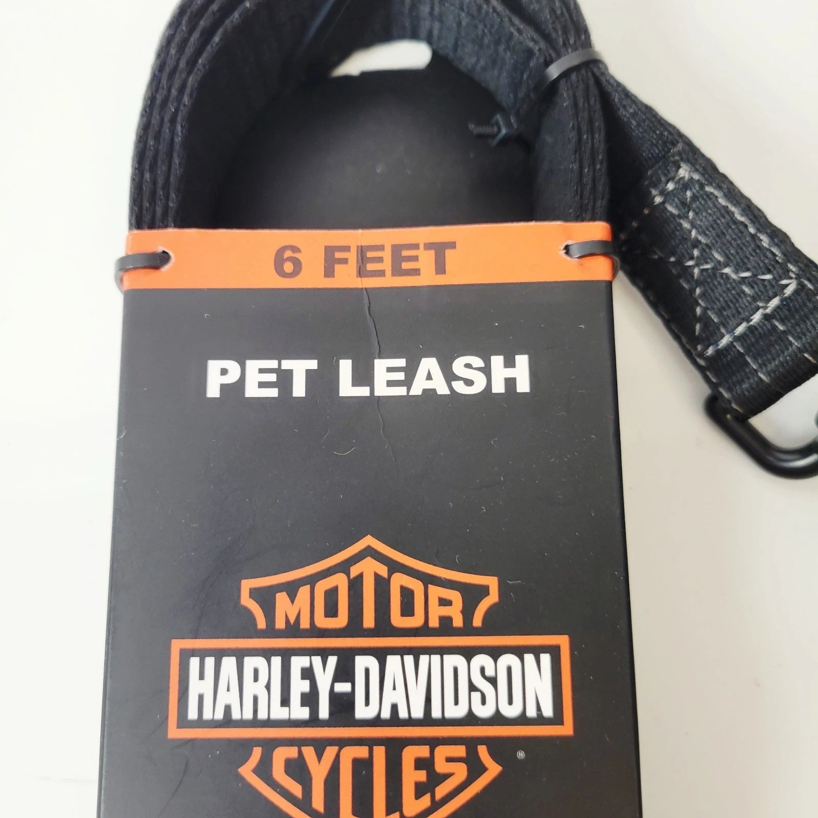 6 ft Black Nylon Dog Leash for Harley-Davidson (MPC100-08)