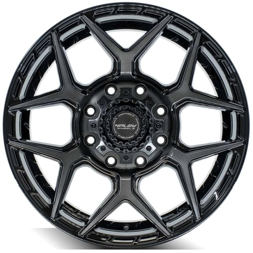 20 Inch Black Wheel with Brushed Face for 2011–2024 Chevy Silverado 3500 HD