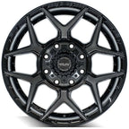 20 Inch Black Wheel with Brushed Face for 2011–2024 Chevy Silverado 3500 HD