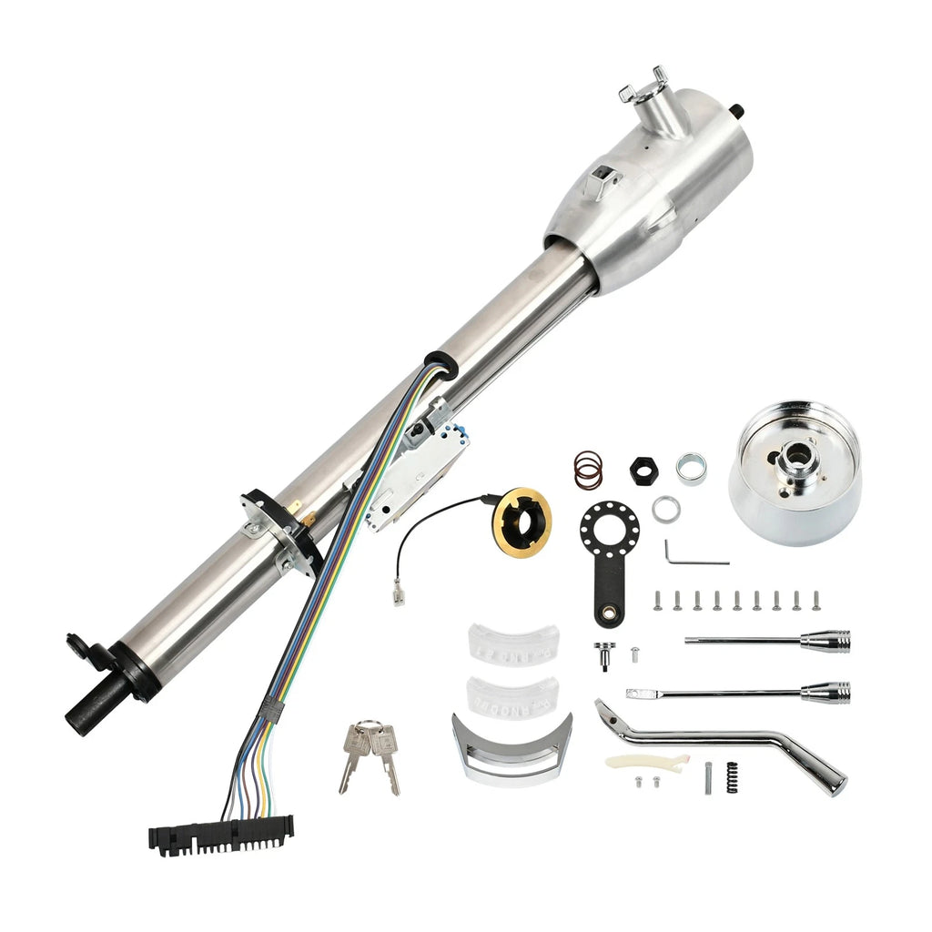 30" Stainless Steel Tilt Steering Column w/ Key & 9 Bolt Adapter for