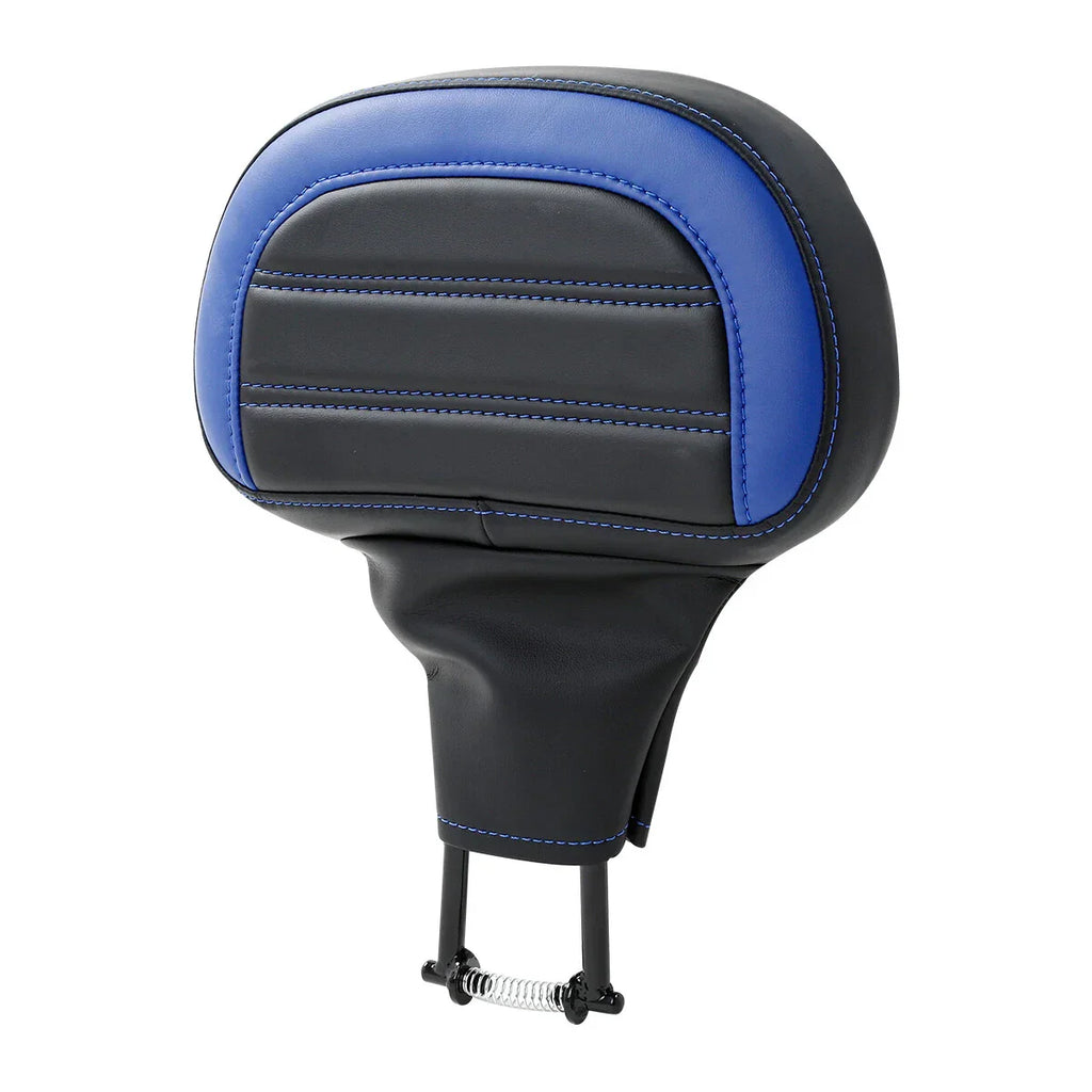 Black Blue Driver Passenger Gel Seat Backrests for Harley Street Glide (14-23)