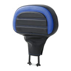 Black Blue Driver Passenger Gel Seat Backrests for Harley Street Glide (14-23)
