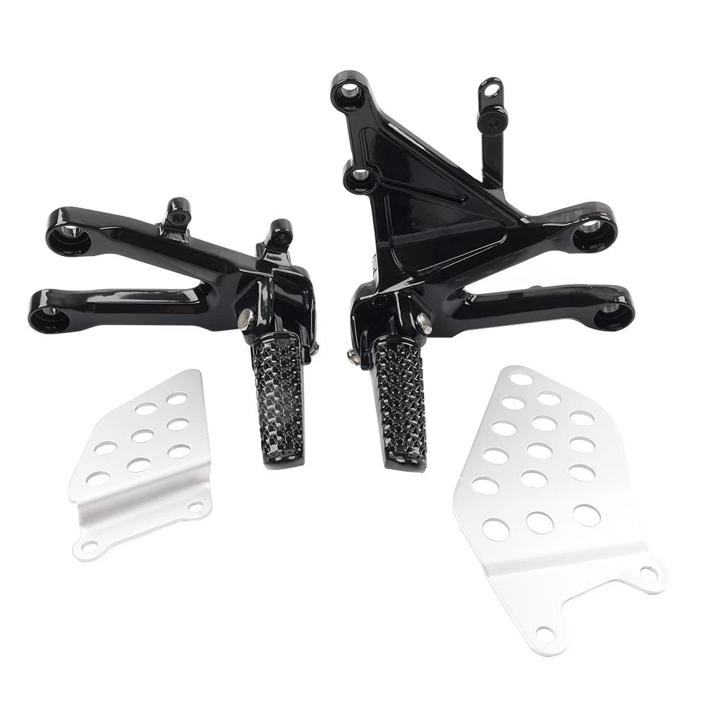 Set of 2 Front Driver Foot Pegs Footrest Brackets for Honda CBR1000RR (2004–2007)