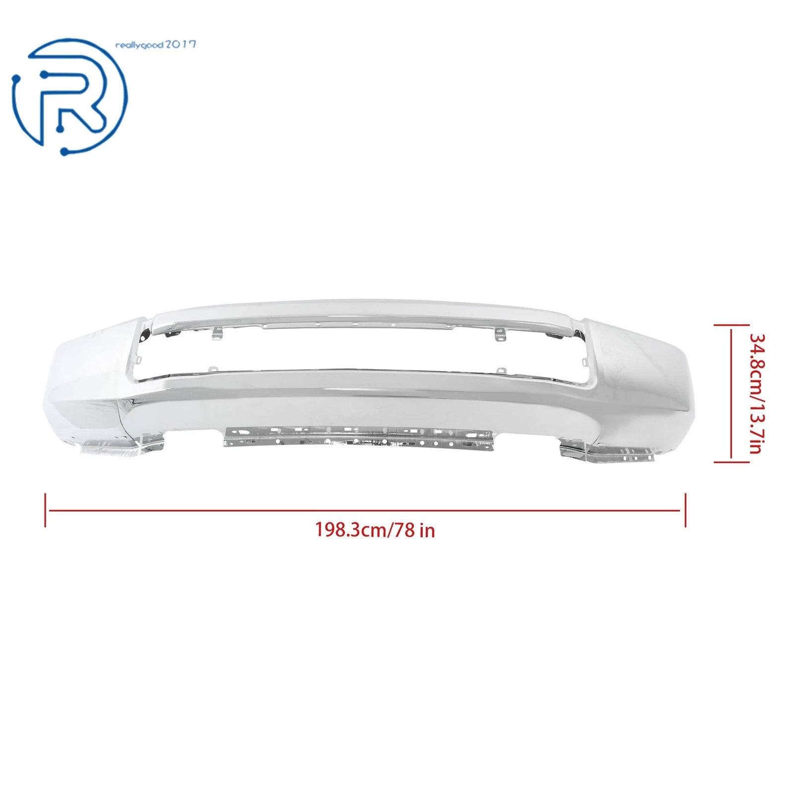Chrome Front Bumper Face Bar for Ford F-250 F-350 (2020–2022)