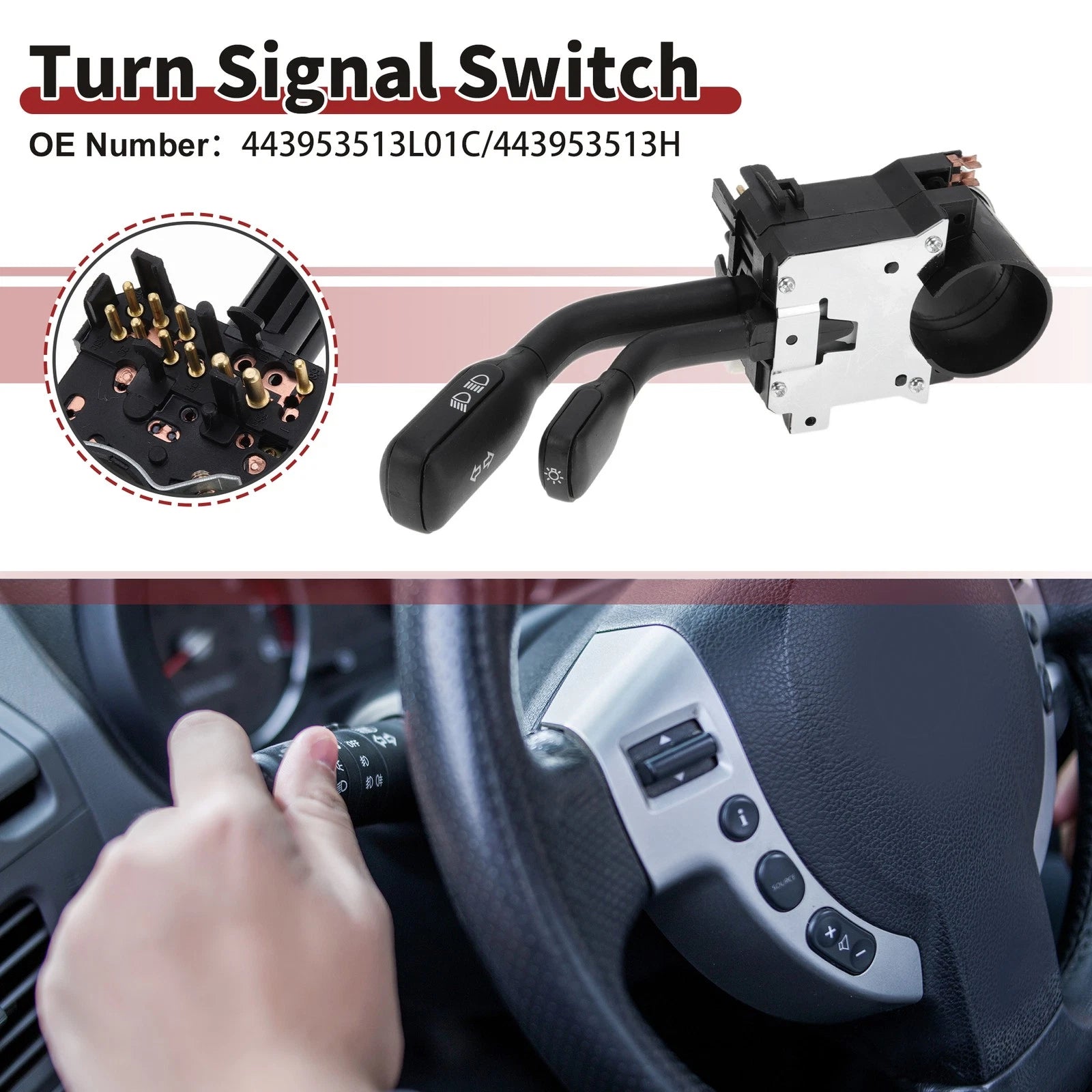 Turn Signal Switch for Audi 80 (1991–1994) No.443953513L01C/443953513H