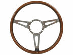 Steering Wheel Polished Walnut Wood with Horn for 1968–1973 Mercury Cougar