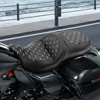 Driver Passenger Seat for Harley Touring Street Glide (2009–2023) Black White
