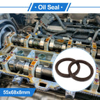 2X Oil Seal Rotary Shaft Seal FKM Rubber 55x68x8mm for Various Models