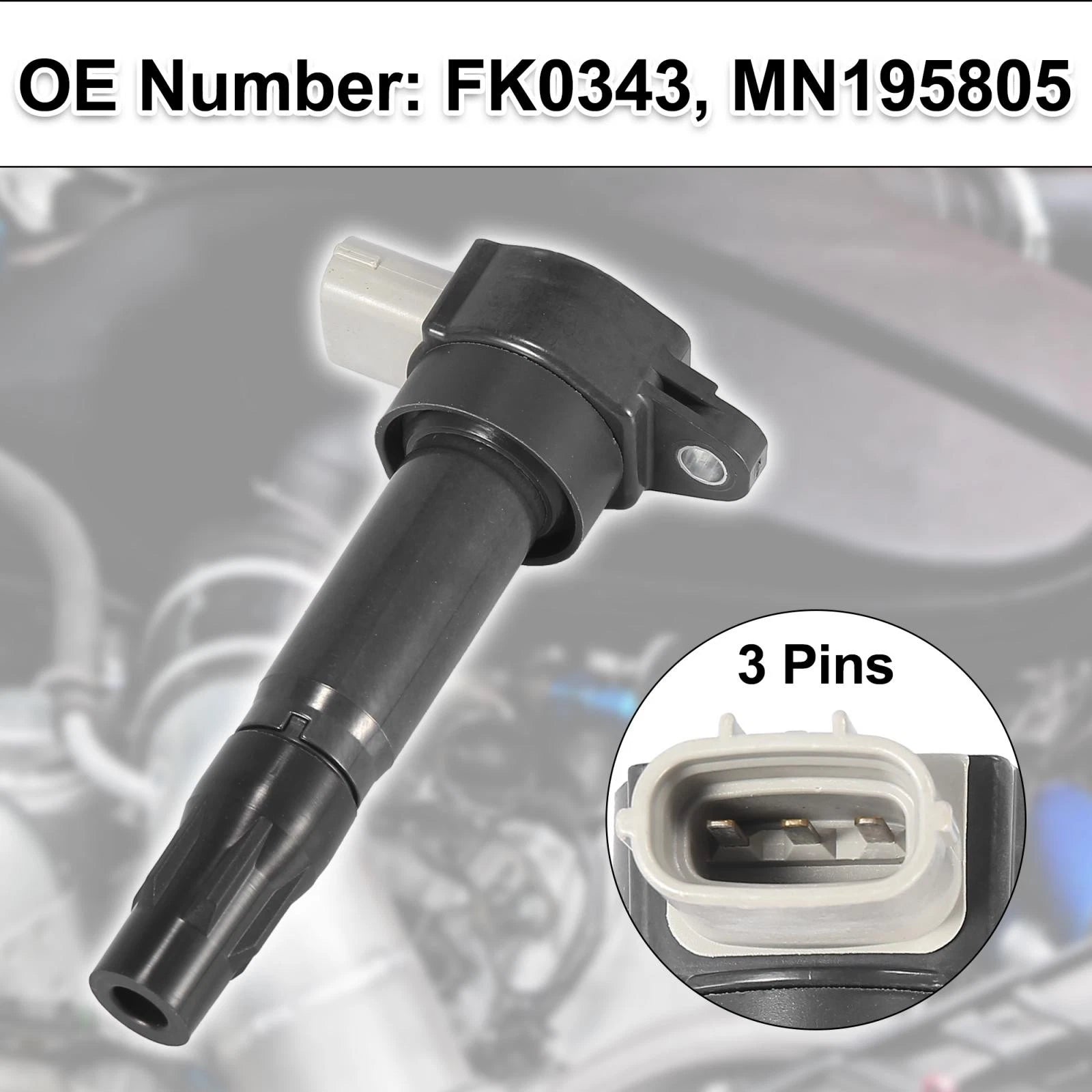 Set of 4 Ignition Coils for Mitsubishi FK0343 MN195805 (2000–2023)