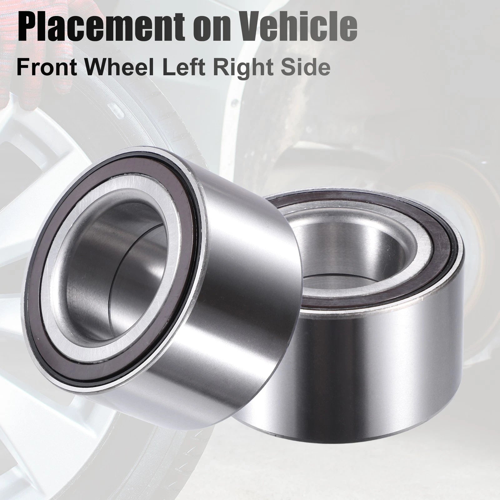 2pcs Wheel Bearing 510089 for Honda Civic (2006–2011) Silver Tone