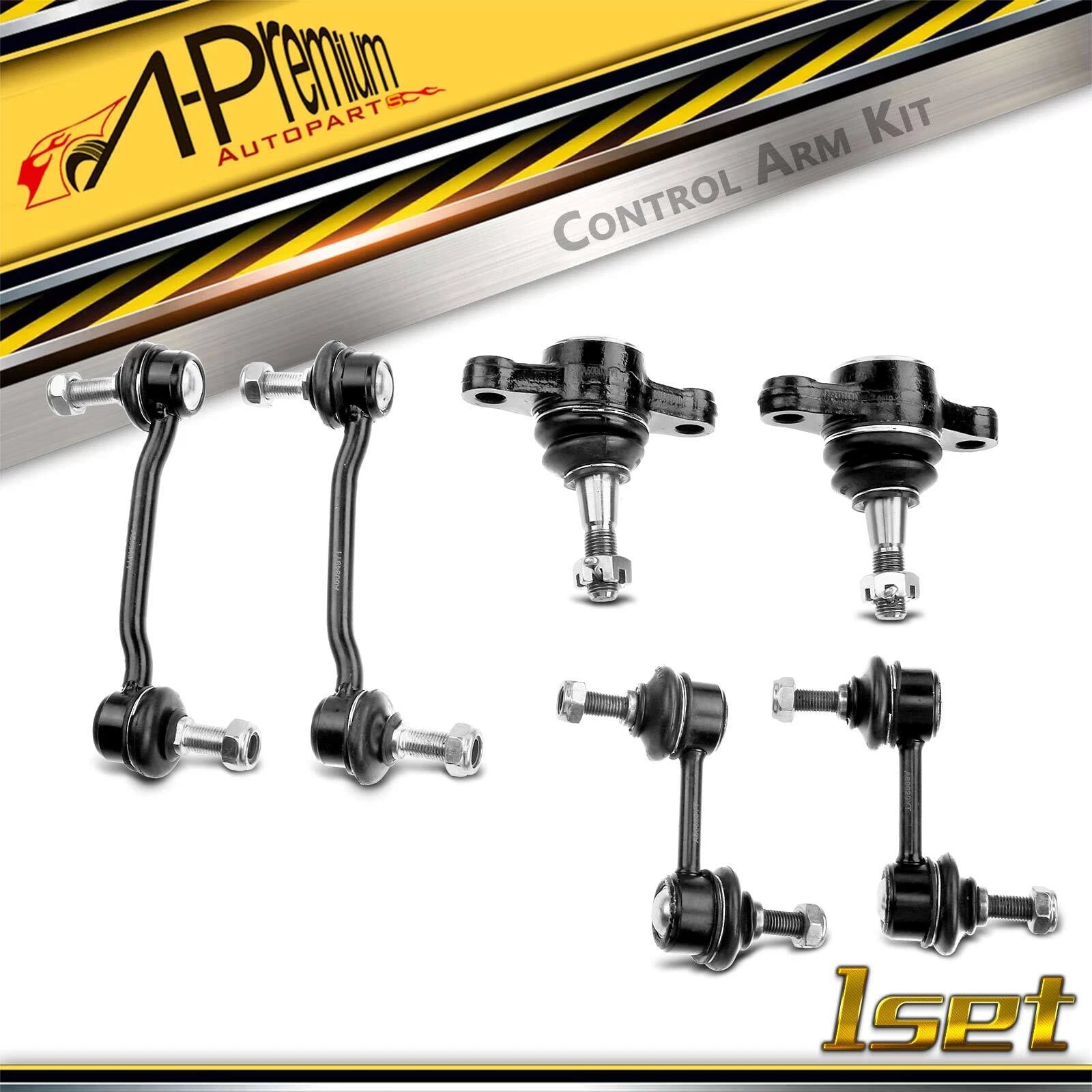 Set of 6 Ball Joints & Sway Bar Links for Hyundai Azera Sonata