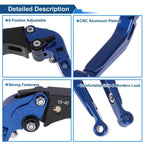 Adjustable Brake Clutch Levers for Honda CBR600RR 2007-2016 - Solid Blue
