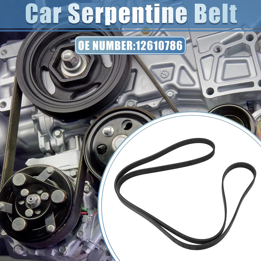 Serpentine Belt for Chevrolet Camaro 6.2L (2010–2011) No. 12610786 Black