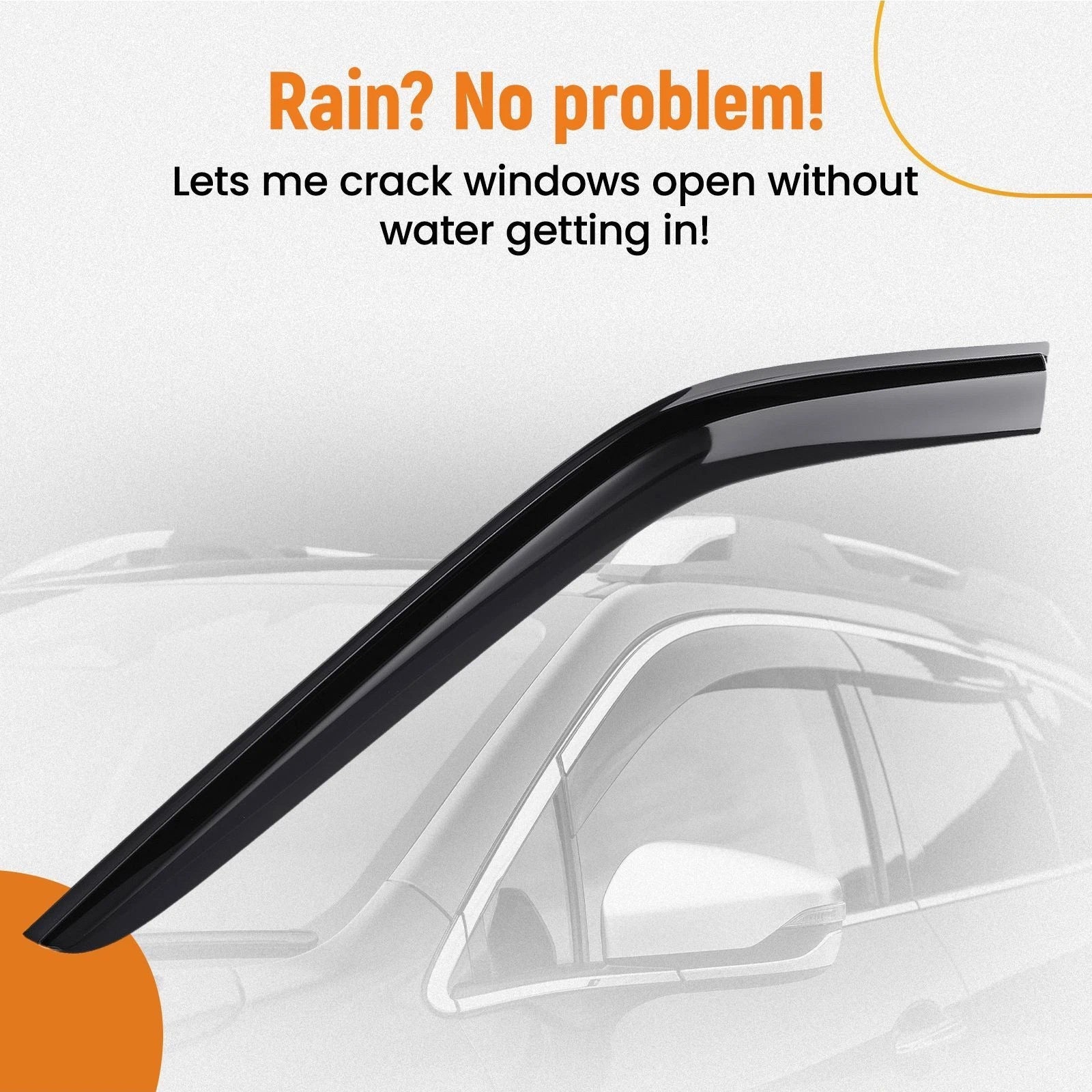 Set of 4 Rain Guards Window Deflector for Ford Explorer (2020–2024) Black
