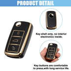 Silicone Key Fob Case Cover for Volkswagen Tiguan (2010–2017) Black