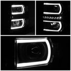 LED Black Clear Side Projector Headlights for Silverado 1500 (2014–2015)