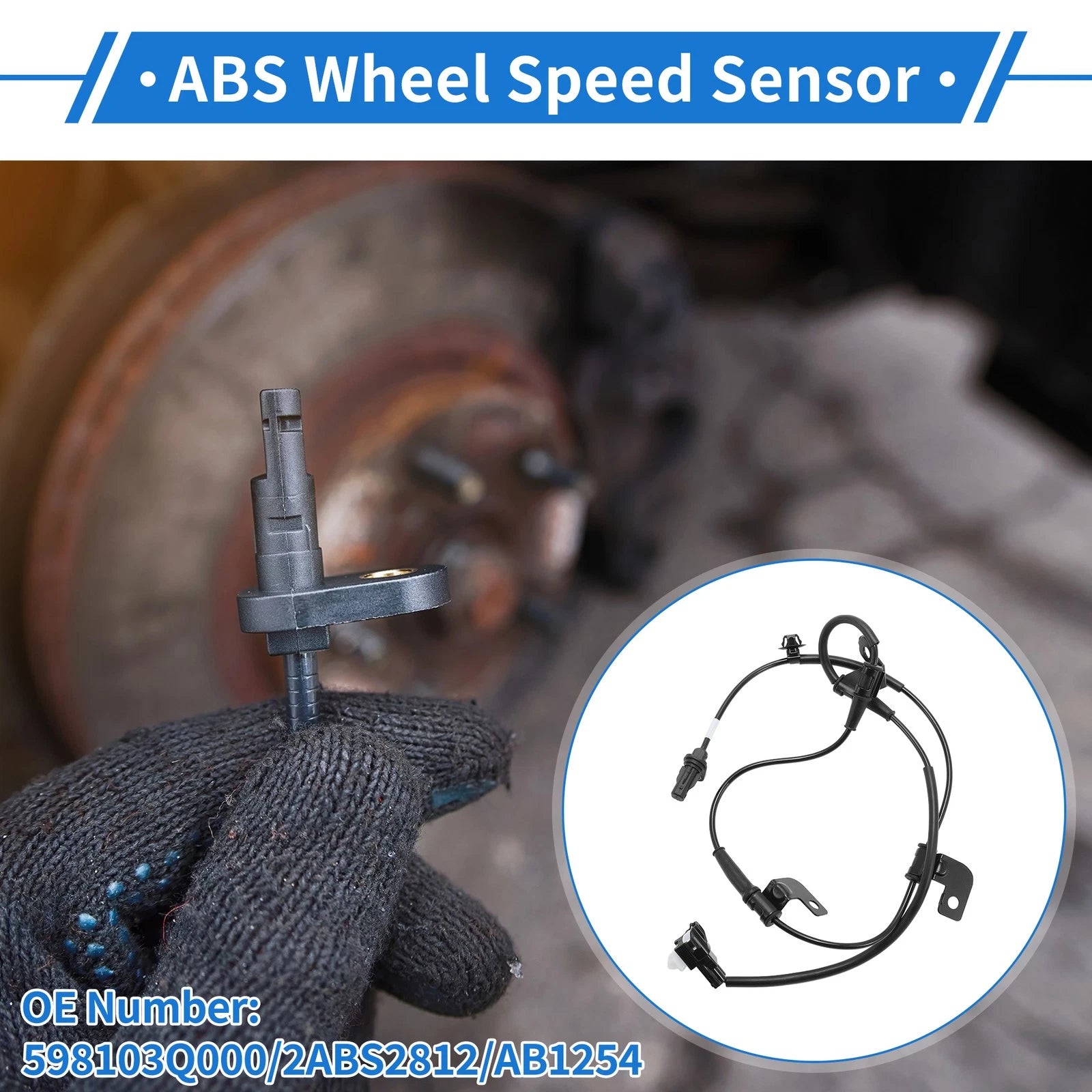 ABS Wheel Speed Sensor for Hyundai Sonata (No. 598103Q000, 2ABS2812)