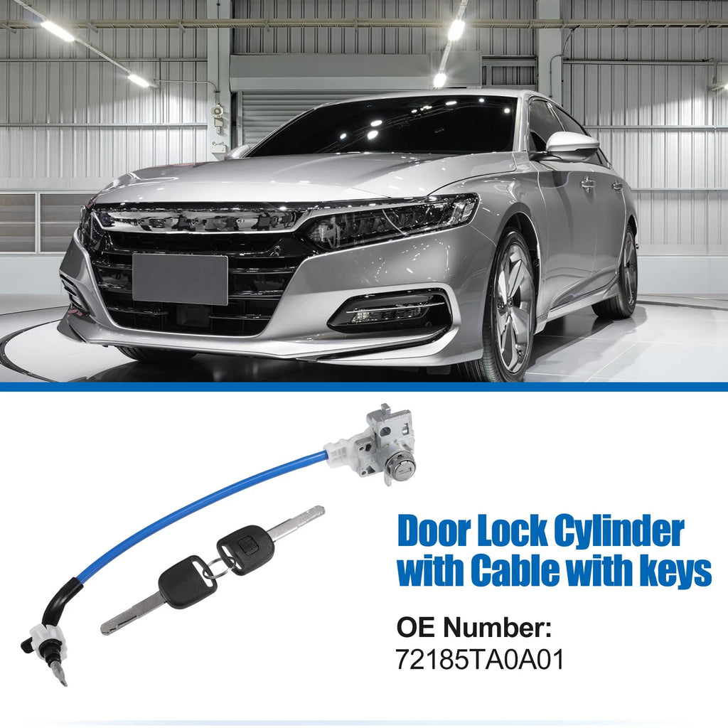 Set of 1 Door Lock Cylinder with Cable & Keys for Honda Accord (2011–2012)