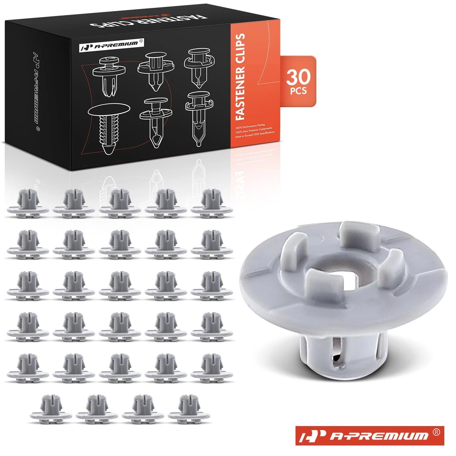 30Pcs 7mm Nylon Cowl Grille Grommet Clips for Subaru