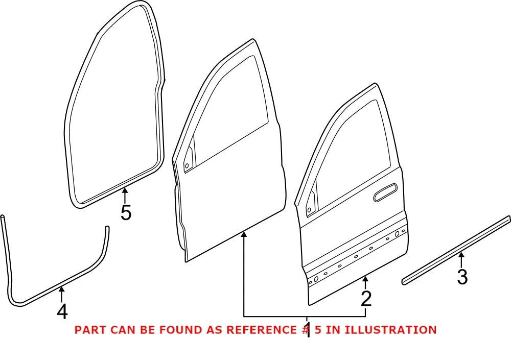 Front Door Seal for Dodge Durango (2011–2023) 55399256AE
