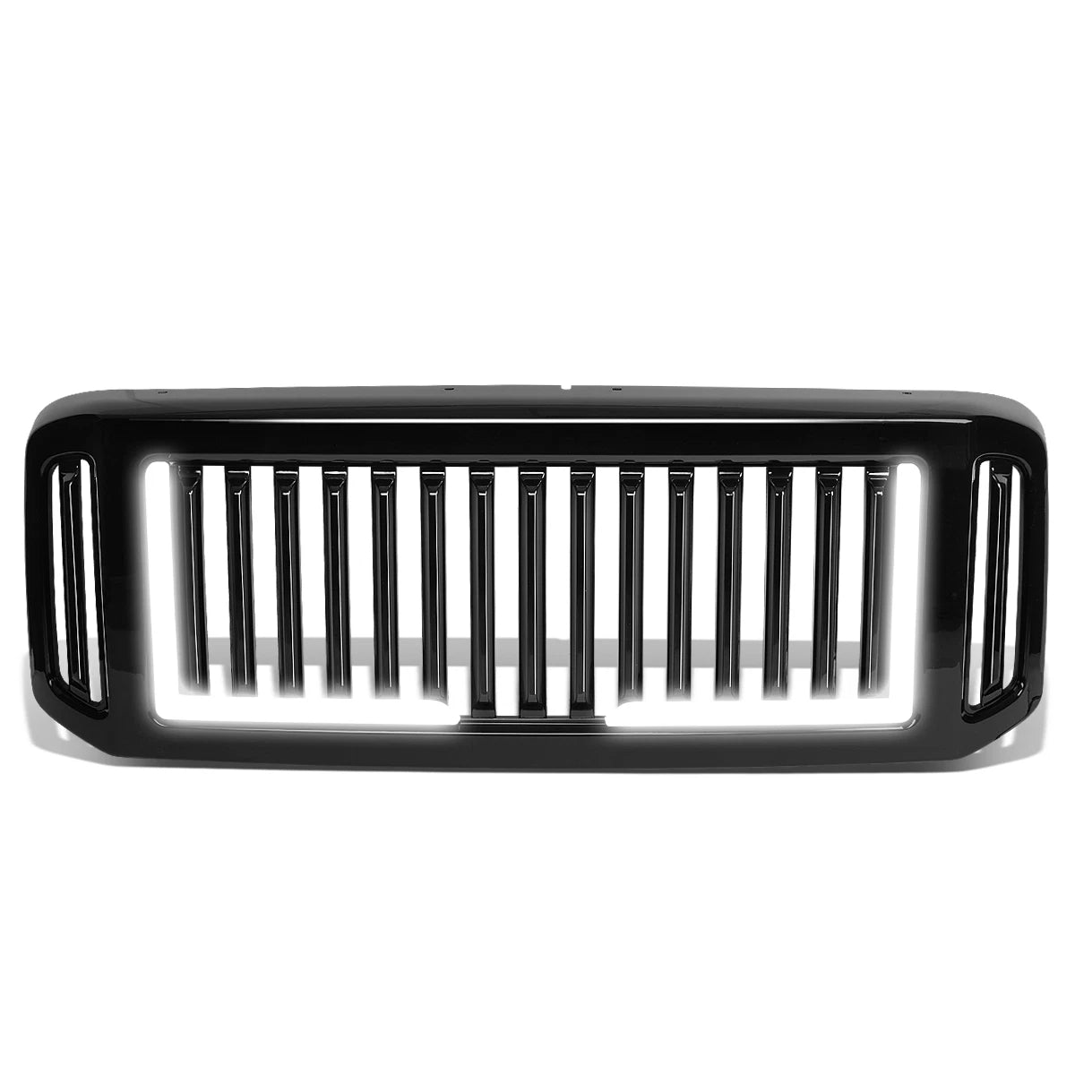 Badgeless Front Upper Grille w/ LED Bar for Ford F250 F350 Super Duty (2005–2007)