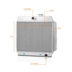 3-Row Aluminum Cooling Radiator for 49-54 Chevy Bel Air/Fleetline/Styleline
