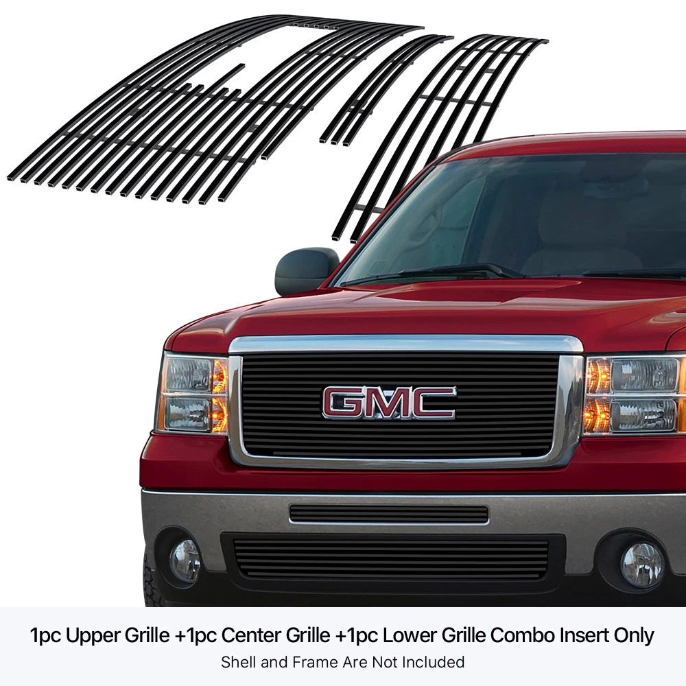 Black Billet Grille Combo for GMC Sierra 1500 / Denali (2007-2013)