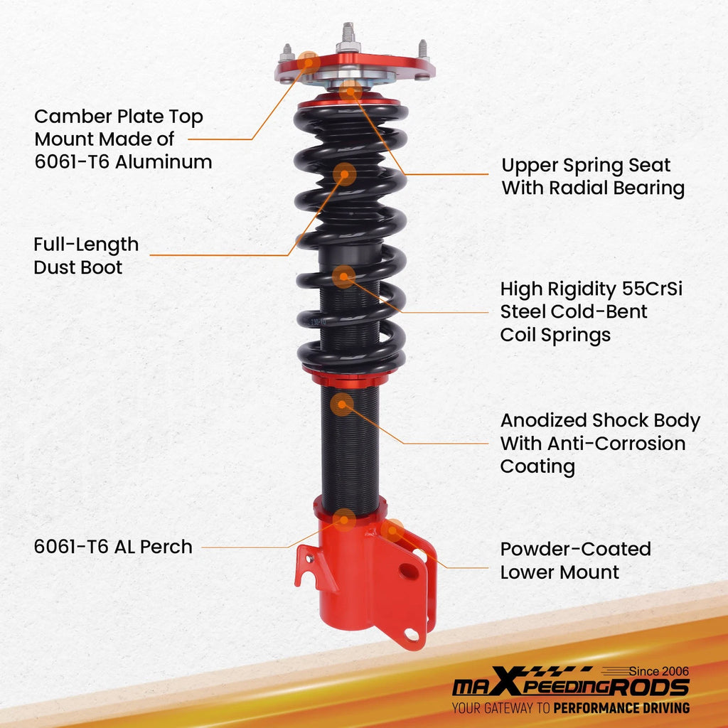 Front Pair Coilover Shock Struts for Subaru Legacy Outback (2000–2004)