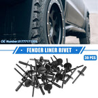 30 x Fender Liner Rivet Durable Plastic Black for BMW X1 (2013 - 2023)