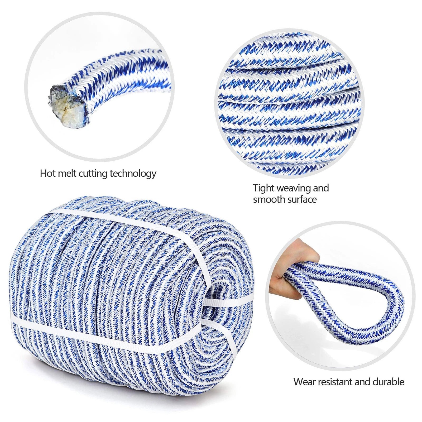 3/4" 24 Strand Braided Polyester Rope for Arborist Use (20000 lbs)
