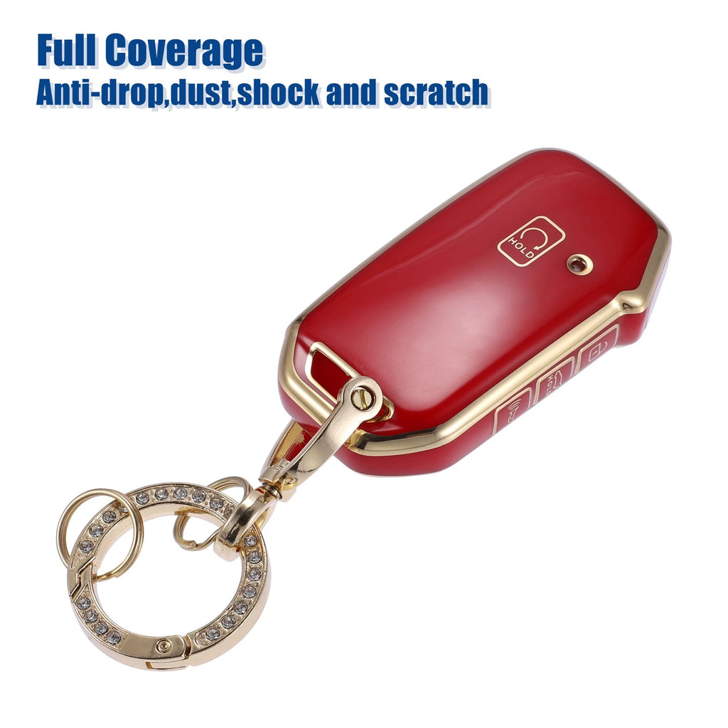 TPU Key Fob Cover for Kia K5 (2021–2023) - Red, Key Chain Included
