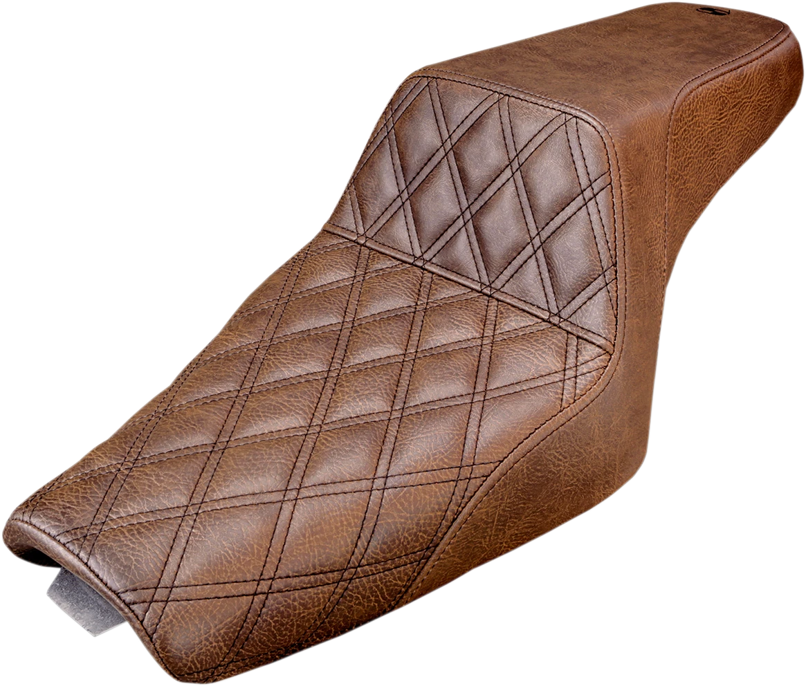 Step-Up Seat for Harley Davidson XL (2004–2023) - Brown Lattice Stitch 807-11-172BR