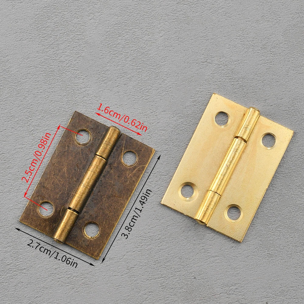 6x Wooden Box Hinge for Cabinet Toolbox (38x27mm)