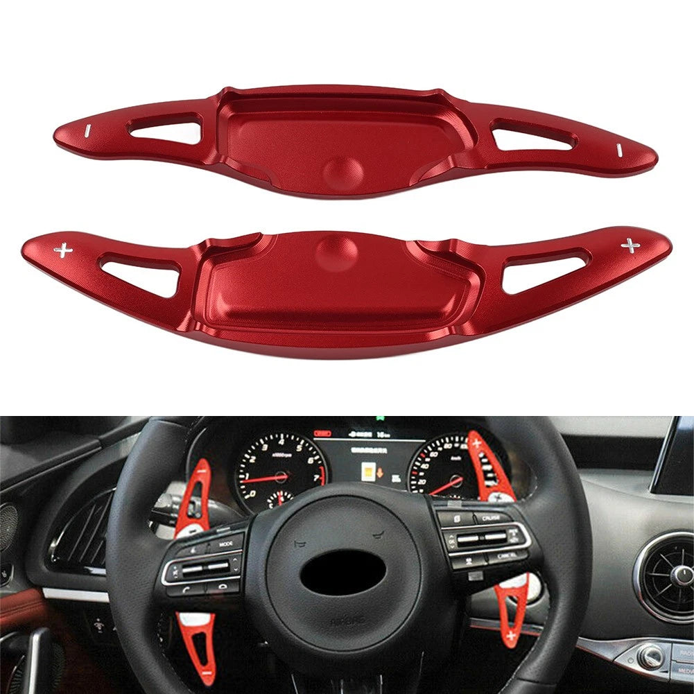 Set of 2 Red Steering Wheel Paddle Shifter Extensions for Kia Stinger (2018–2020)