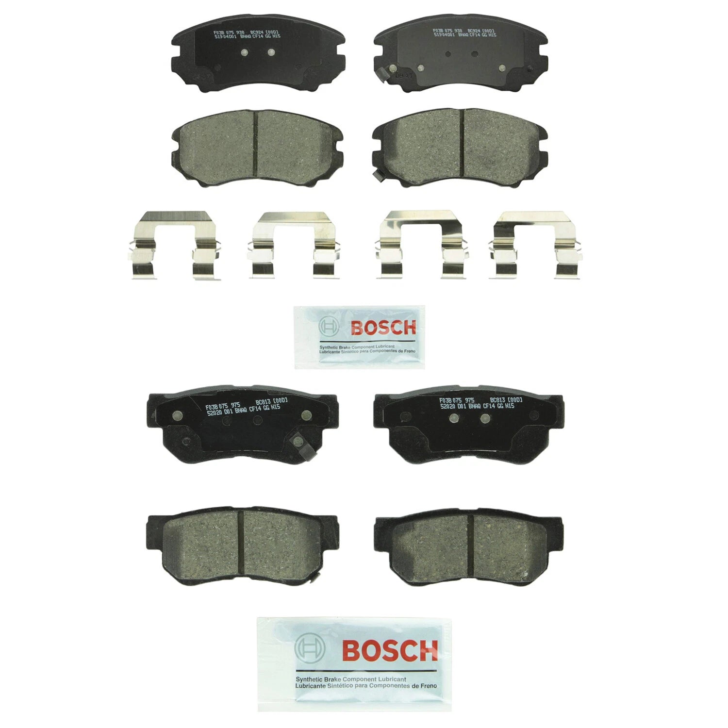 Bosch Quietcast Ceramic Disc Brake Pad Kit for Elantra Tucson Optima