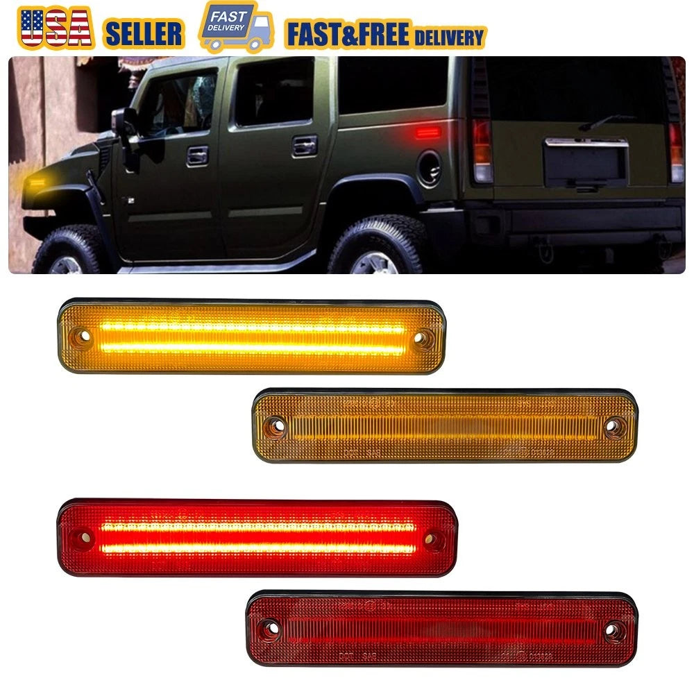 Set of 4 LED Side Marker Lights for Hummer H2 Pickup (2003–2009)