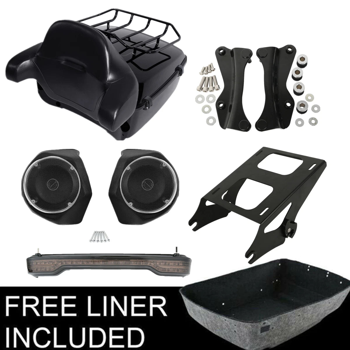 Trunk Light Speakers Pad Mount Rack for Harley Touring (2014–2026)