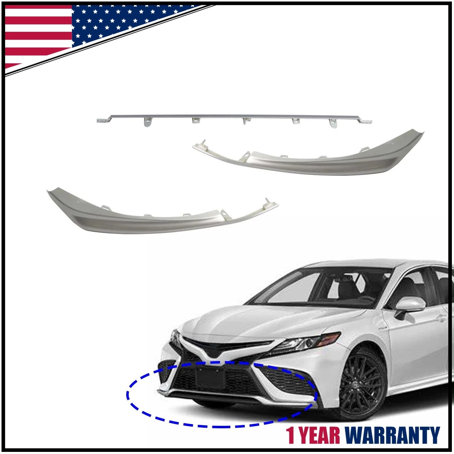 Front Bumper Lower Trim Molding for Toyota Camry SE XSE (2021–2022)