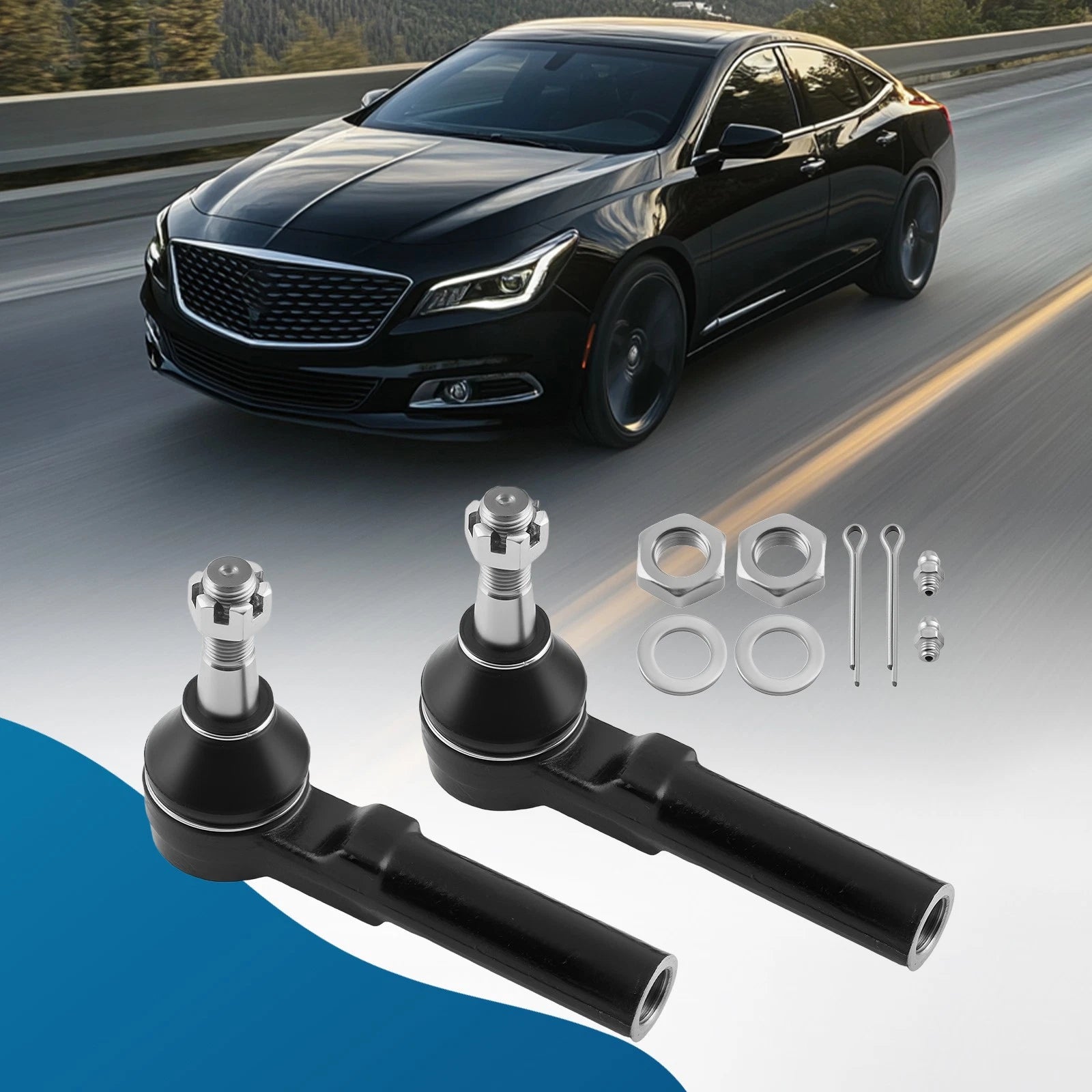 2x Front Outer Tie Rod Ends for Buick LaCrosse (2005–2009)