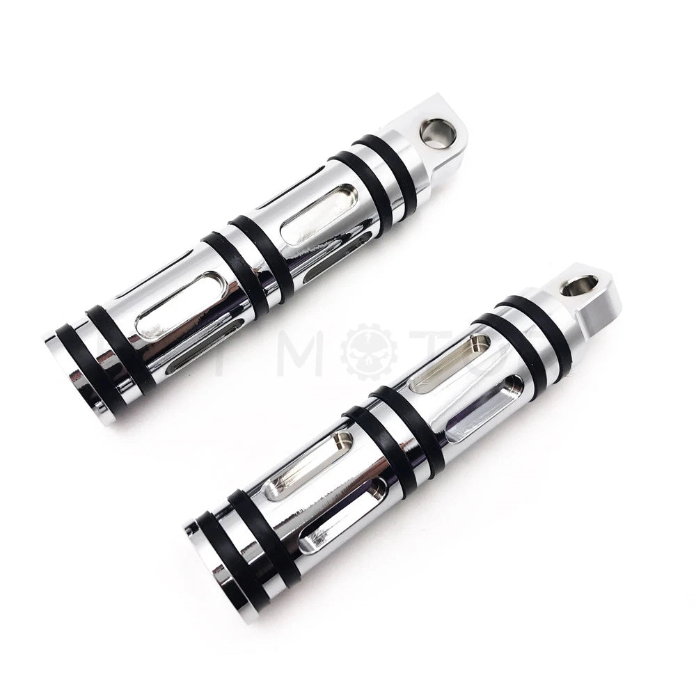 Chrome CNC Foot Pegs for Harley Motorcycle Touring (Male Peg Mount)