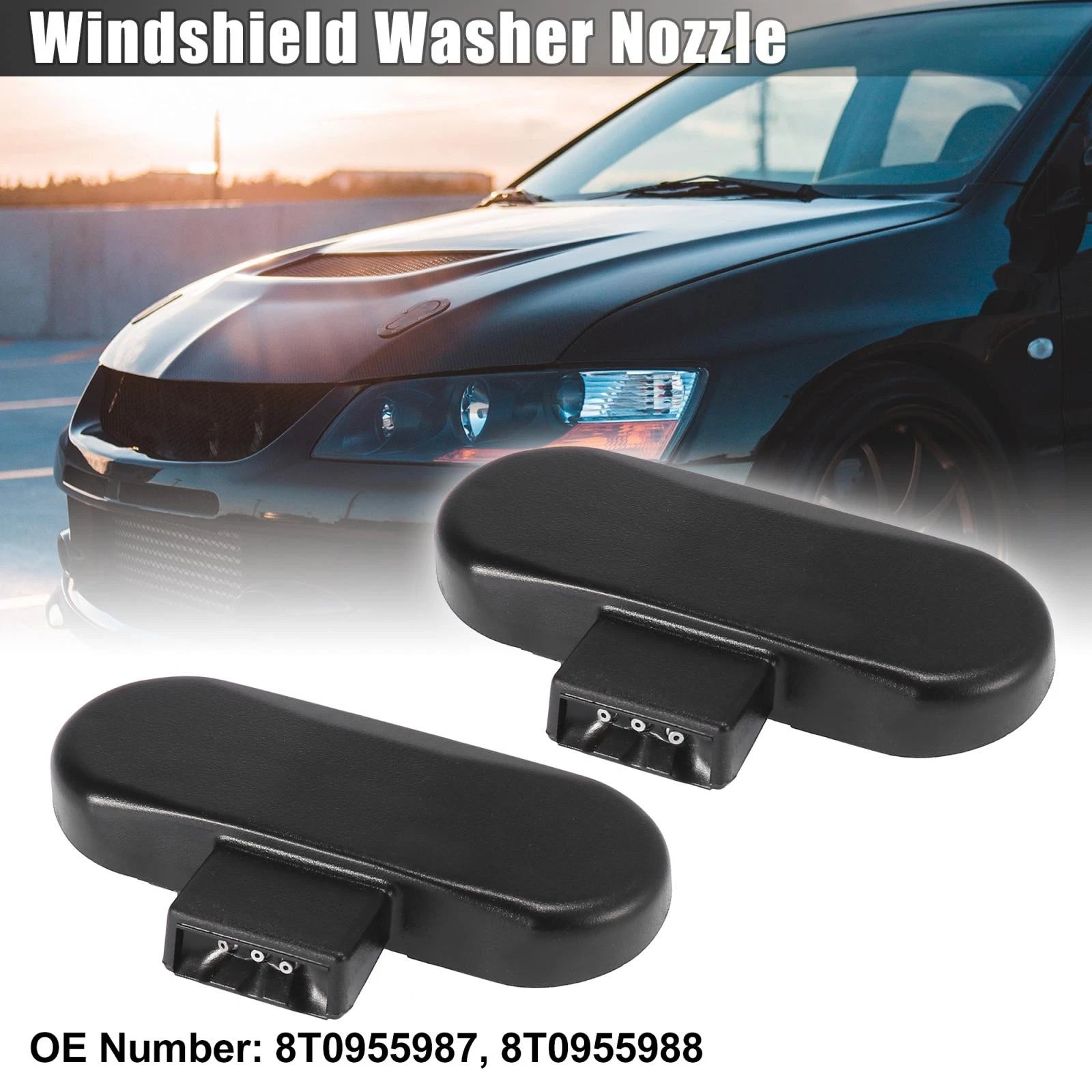 1 Pair Windshield Washer Nozzles for Audi A4 A5 allroad RS5 S4 S5 (2009–2020)