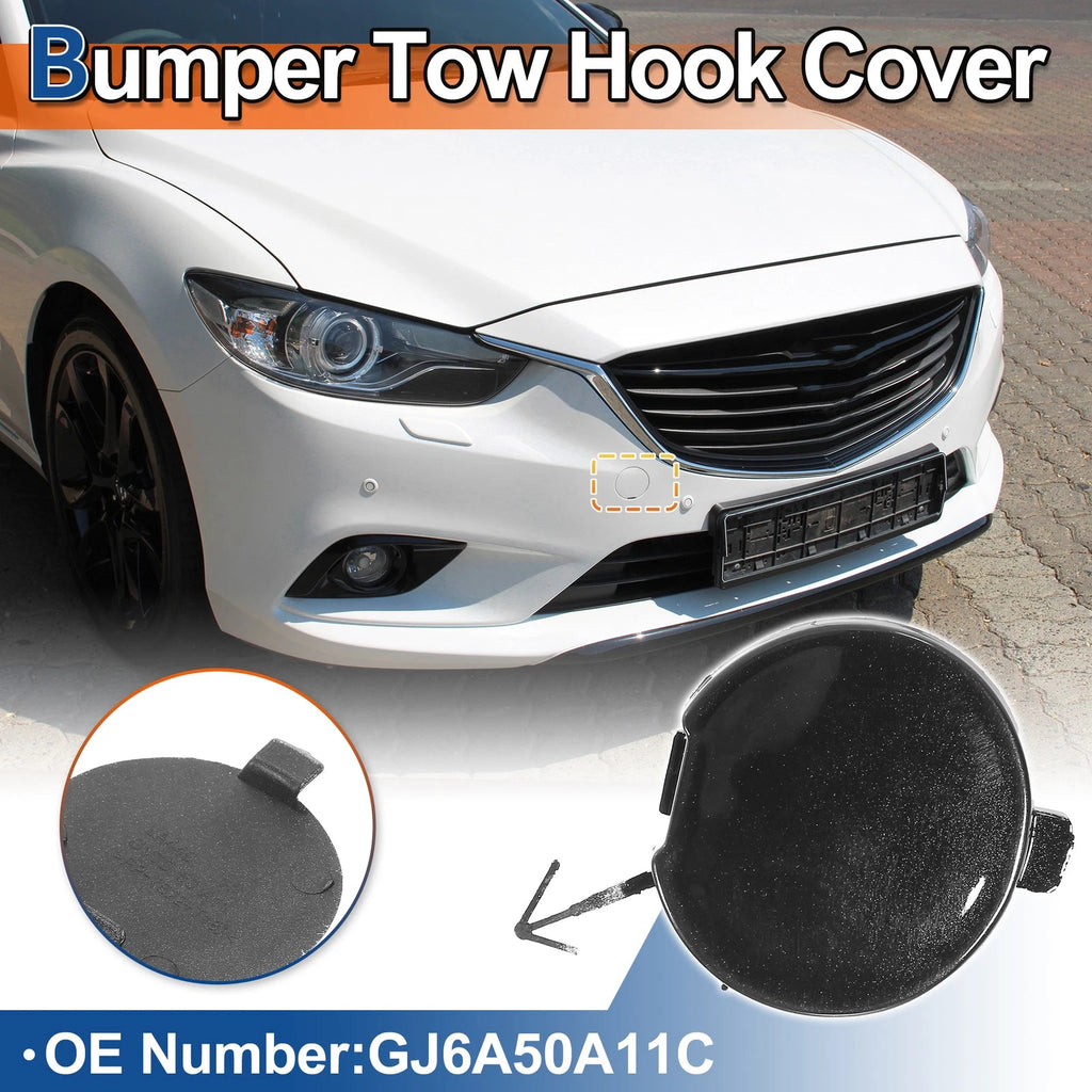 Front Left Tow Hook Cover for Mazda 6 (2003–2005) No.GJ6A50A11C Black