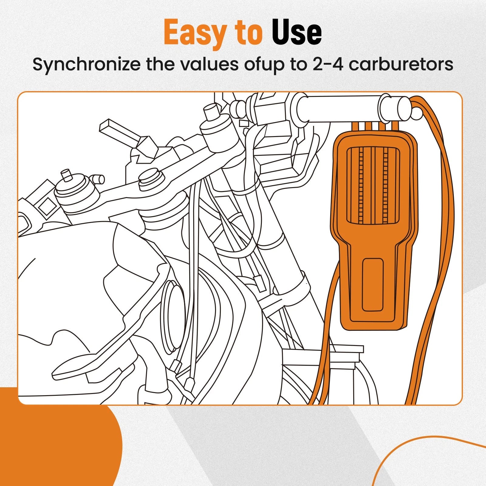 Carb Balance Synchronizer Gauge for 4 Cylinder Carburetor