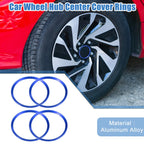 Set of 4 Wheel Hub Center Cover Rings for Honda Civic (2016–2021) Blue
